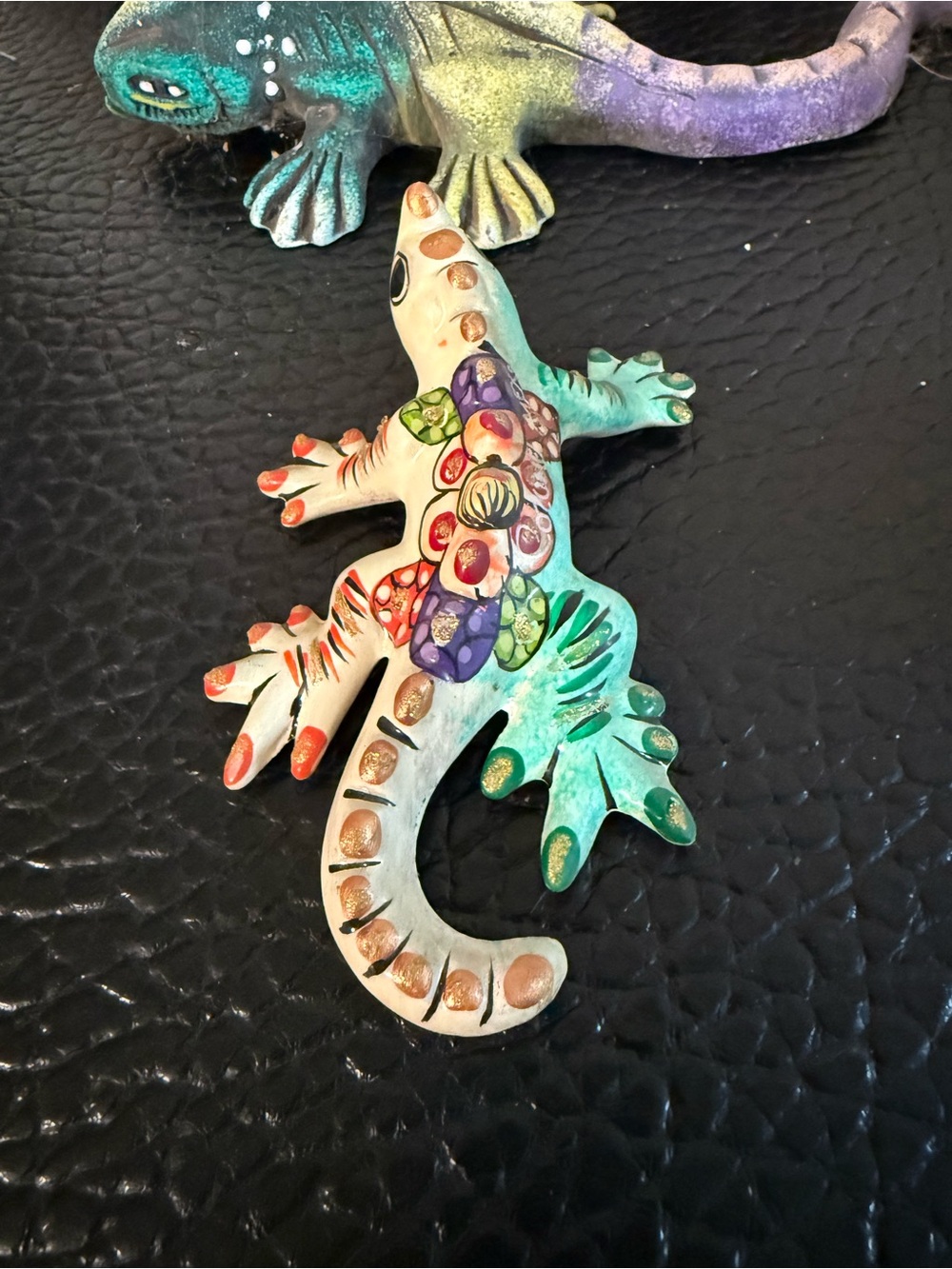 ceramic sun face, handcrafted sun and moon, Talavera ceramic lizard, - Picture 5 of 6